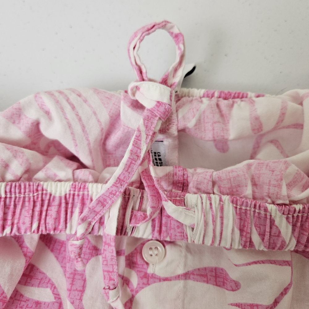 PJ Salvage Women's Small Lounge Pants Pink Tropical Cotton Lightweight Pajama - Picture 9 of 16